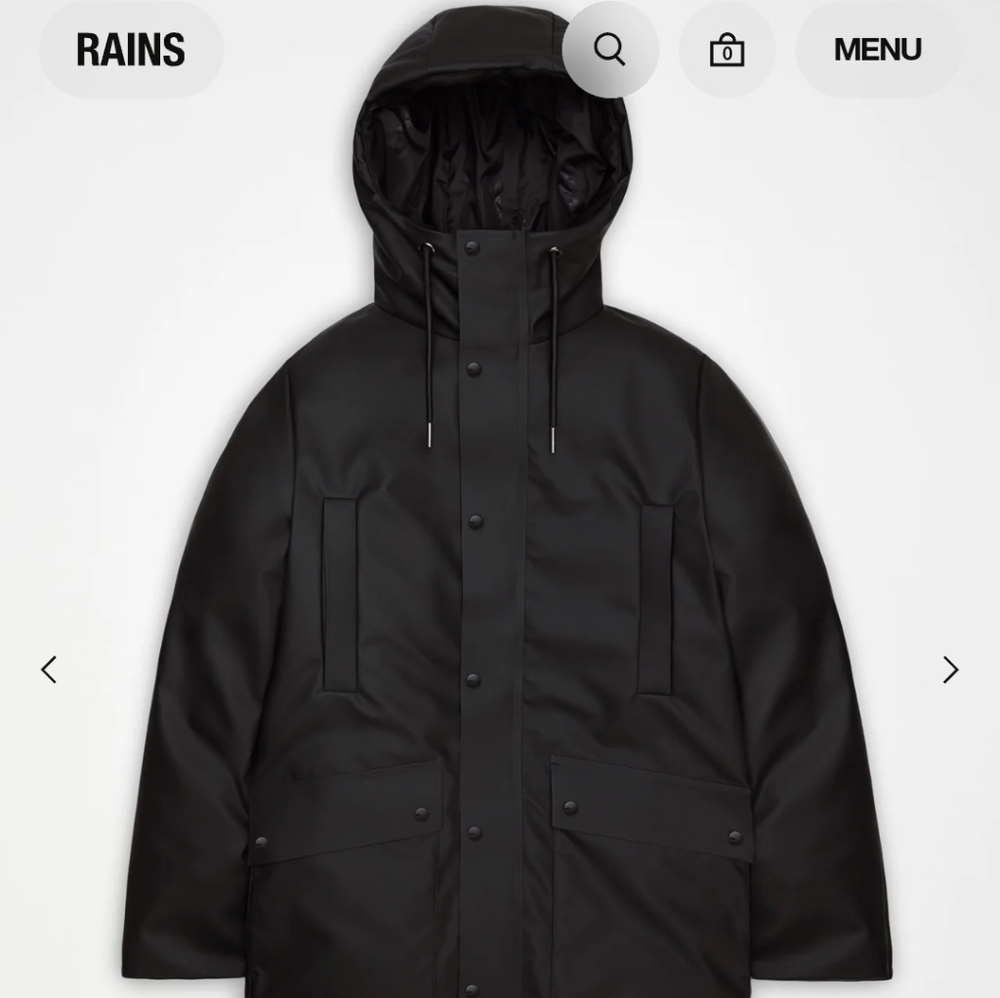 Rains Men's Sleek Black Raincoat - Picture 2 of 5